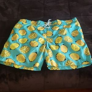 Lemon designed swimming trunks